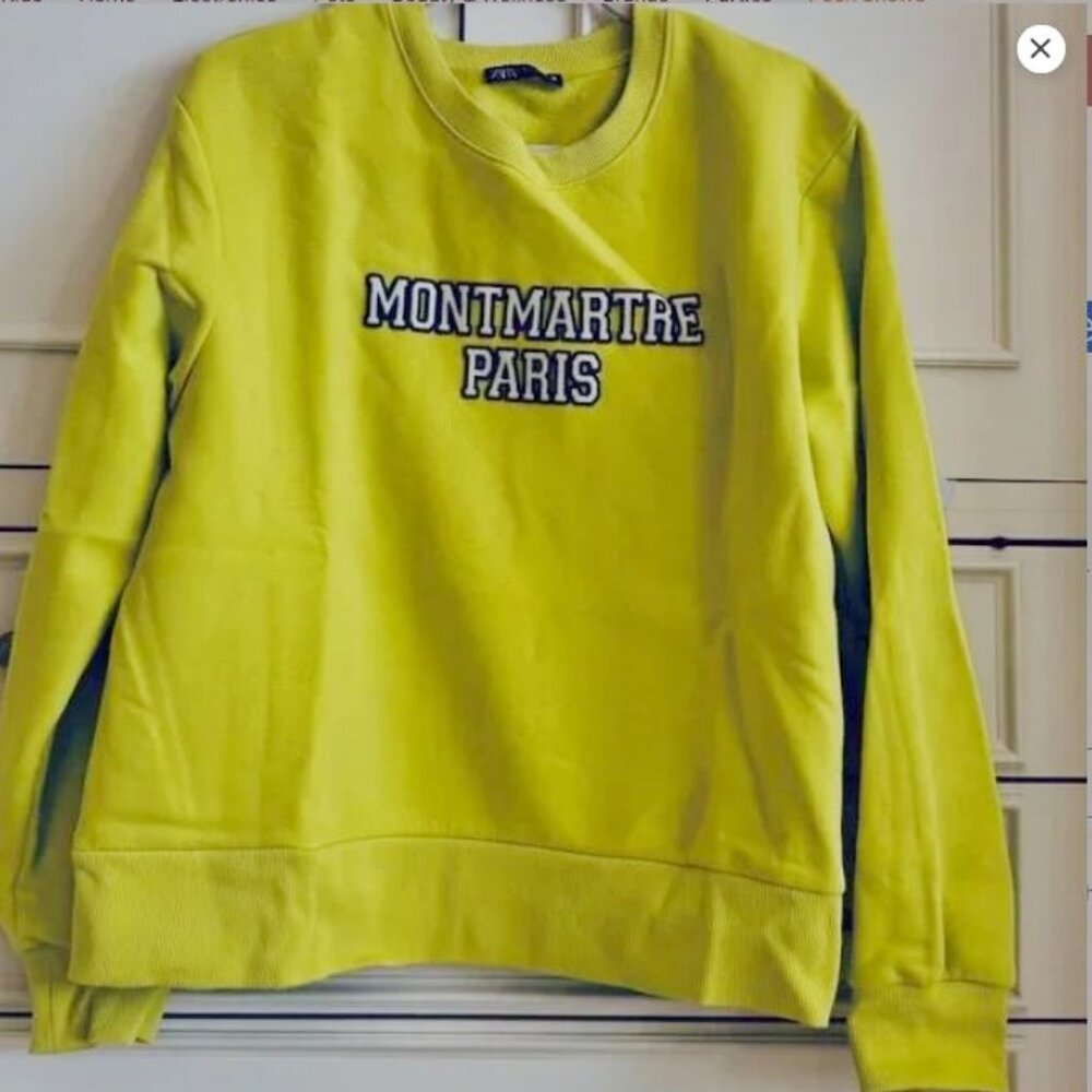 Zara "Montmartre Paris" Oversized Sweatshirt  NWOT